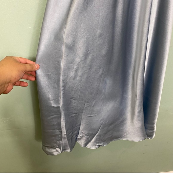 Reformation Casette Sleeveless Silk Midi Dress Cross Back Size 4 Light Blue - Picture 8 of 10